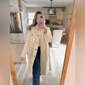 Madewell Canvas Utility Coat Chore Jacket Cream Size Medium